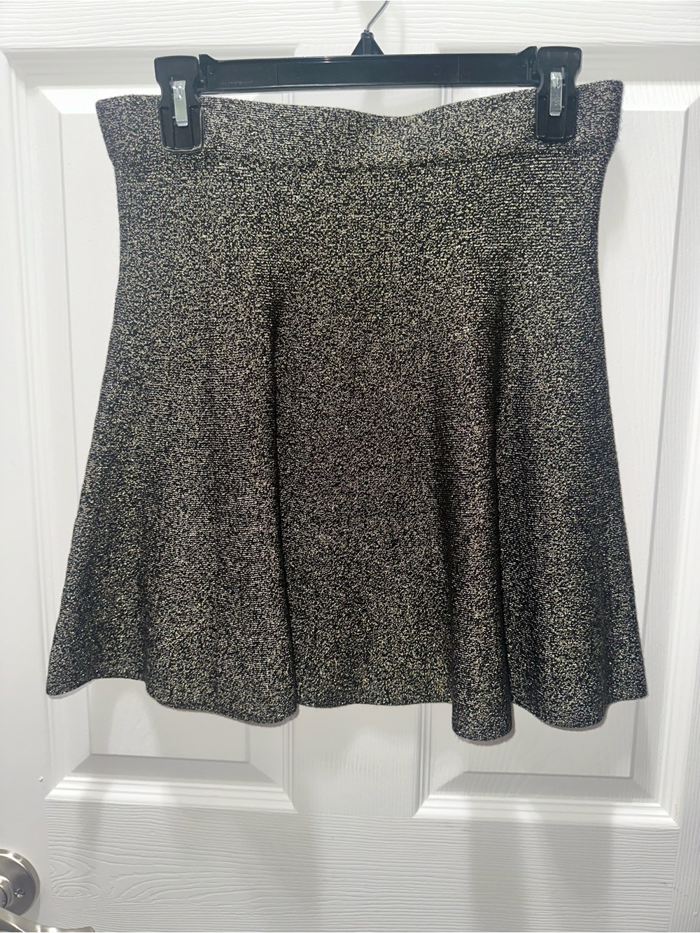 Candie's Black and Gold Sparkle Skater Skirt